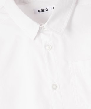 Chemise unie à manches longues garçon vue9 - GEMO 4G GARCON - GEMO