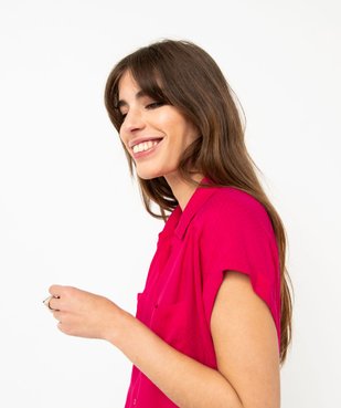 Chemise à manches courtes à reflets irisés femme vue5 - GEMO(FEMME PAP) - GEMO