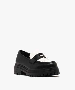 Mocassins bicolores à épaisse semelle crantée femme vue4 - 5 MILES - GEMO