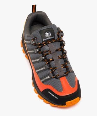 Chaussures de randonnée homme en mesh avec semelle crantée à lacets bicolores  vue5 - BOARD SLIDE - GEMO