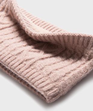 Echarpe tour de cou en maille torsadée doublée polaire bébé fille vue2 - GEMO(BEBE DEBT) - GEMO