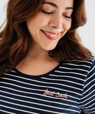 Chemise de nuit à manches courtes avec motifs femme grande taille vue7 - GEMO 4G FEMME - GEMO