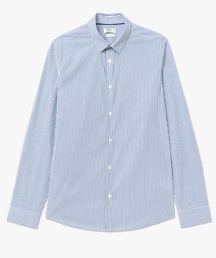 Chemise rayée coupe slim en coton stretch homme vue4 - GEMO 4G HOMME - GEMO