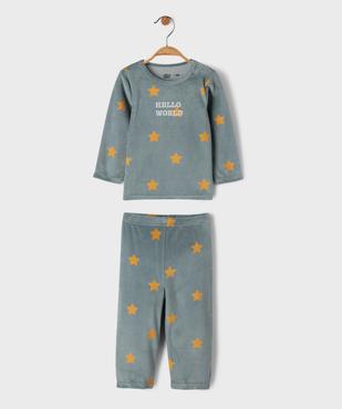 Pyjama 2 pièces en velours à motifs étoiles bébé garçon vue1 - GEMO 4G BEBE - GEMO