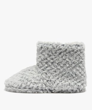 Chaussons boots fourrées avec pompons décoratifs femme vue3 - GEMO(HOMWR FEM) - GEMO