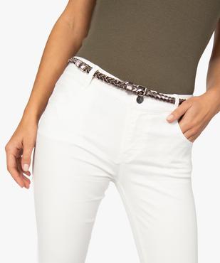 Pantacourt femme en stretch uni avec ceinture tressée vue2 - GEMO(FEMME PAP) - GEMO