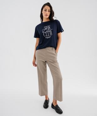 Pantalon de tailleur 7/8e droit à carreaux femme - LuluCastagnette vue4 - LULUCASTAGNETTE - GEMO