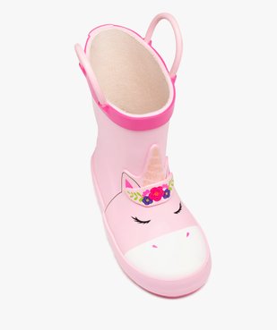 Bottes de pluie bébé fille à anses motif licorne  vue5 - GEMO (ENFANT) - GEMO