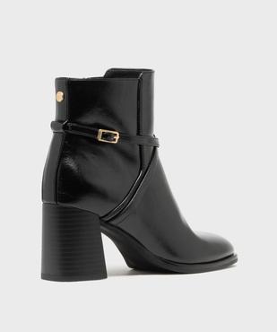 Boots à vernis mat, bout carré et talon trapèze femme - LuluCastagnette vue4 - LULUCASTAGNETTE - GEMO
