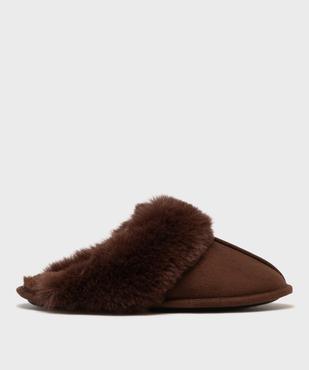 Chaussons mules en suédine avec fourrure imitation femme vue1 - GEMO(HOMWR FEM) - GEMO