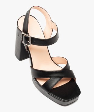Sandales femme à talon carré extra haut et brides unies vue6 - FOLLOW ME - GEMO