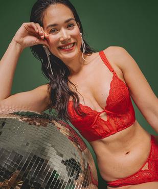 Soutien-gorge bustier push-up en dentelle vue4 - GEMO(HOMWR FEM) - GEMO