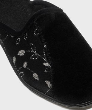Chaussons mules en velours à talon compensé femme vue6 - G'FLEX - GEMO