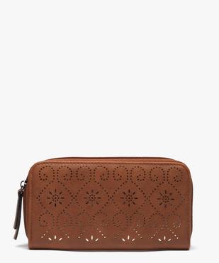 Portefeuille femme zippé avec motif ajouré vue1 - GEMO (ACCESS) - GEMO