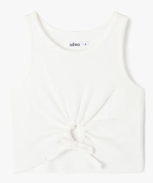 Débardeur en maille côtelée coupe courte avec ouverture sur le ventre fille vue1 - GEMO 4G FILLE - GEMO