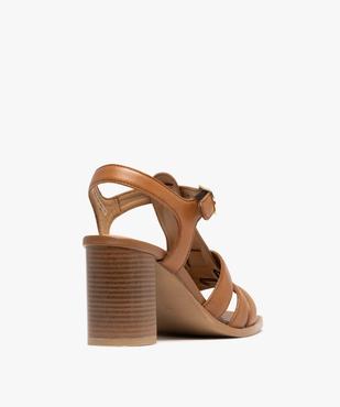 Sandales à brides dessus cuir à talon haut femme - Tanéo vue4 - TANEO - GEMO