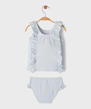 Maillot de bain 2 pièces à rayures et volants bébé fille - LuluCastagnette vue4 - LULUCASTAGNETTE - GEMO