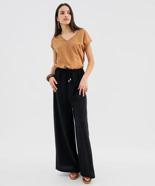 Tee-shirt à manches courtes avec finitions scintillantes femme vue4 - GEMO 4G FEMME - GEMO