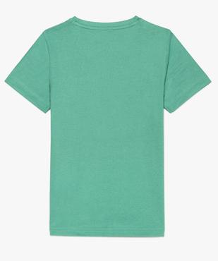 Tee-shirt garçon uni à manches courtes en coton bio vue2 - GEMO 4G GARCON - GEMO