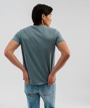 Tee-shirt manches courtes col V en coton homme vue3 - GEMO 4G HOMME - GEMO