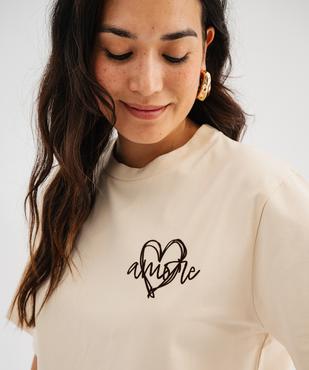 Tee-shirt manches courtes loose imprimé devant et dos femme vue3 - GEMO(FEMME PAP) - GEMO