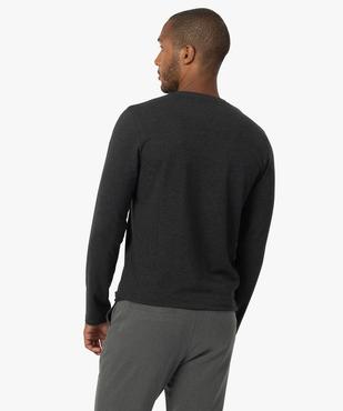 Tee-shirt à manches longues et col rond homme vue3 - GEMO 4G HOMME - GEMO