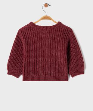 Gilet en grosse maille à col rond bébé fille vue3 - GEMO 4G BEBE - GEMO