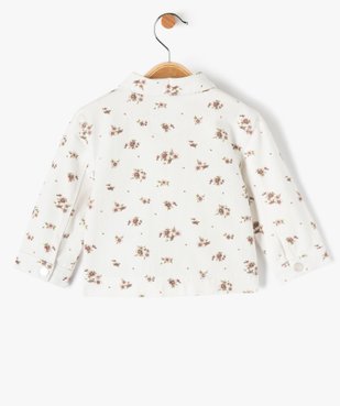 Veste en jean bébé fille à motif fleuri vue3 - GEMO 4G BEBE - GEMO