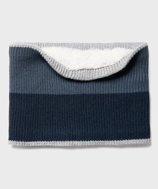 Tour de cou tricolore en maille doublé sherpa garçon vue1 - GEMO (ENFANT) - GEMO