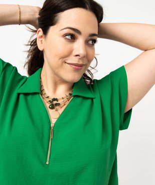 Blouse à manches courtes avec col zippé femme grande taille vue5 - GEMO (G TAILLE) - GEMO