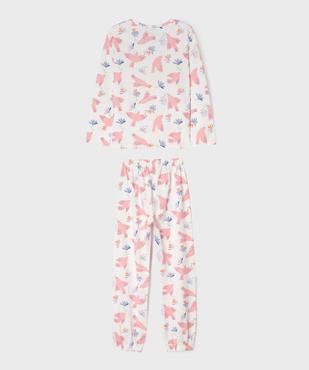 Pyjama en coton à motifs oiseaux fille vue4 - GEMO 4G FILLE - GEMO