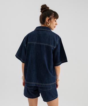 Veste en jean à coupe ample et manches courtes femme  vue3 - GEMO 4G FEMME - GEMO