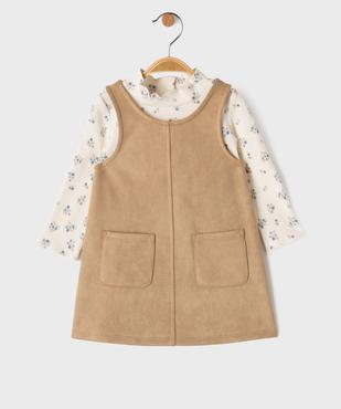 Ensemble 2 pièces robe + tee-shirt manches longues bébé fille vue1 - GEMO(BEBE DEBT) - GEMO