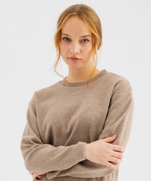 Pull à col rond uni coupe large femme vue2 - GEMO(FEMME PAP) - GEMO
