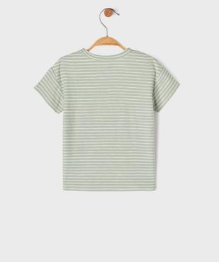 Tee-shirt rayé à manches courtes et col tunisien bébé garçon vue3 - GEMO(BEBE DEBT) - GEMO