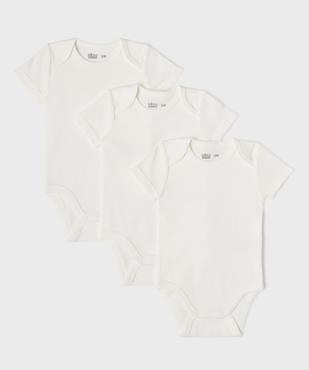 Body à manches courtes unis bébé (lot de 3) vue1 - GEMO 4G BEBE - GEMO