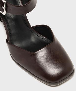 Escarpins sling back à talon large et bout carré femme - Follow Me vue6 - FOLLOW ME - GEMO