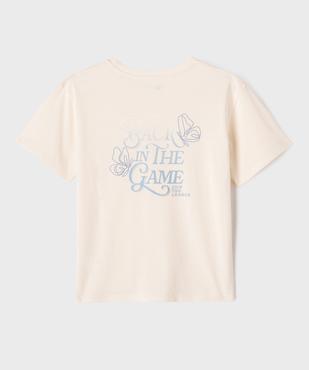Tee-shirt manches courtes imprimé dos fille vue3 - GEMO 4G FILLE - GEMO