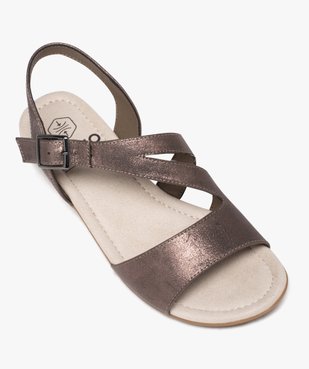 Sandales femme confort à petit talon carré et brides pailletées vue5 - GEMO (CONFORT) - GEMO