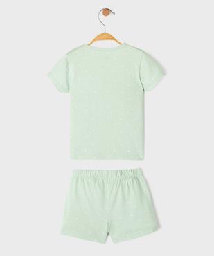 Pyjashort en jersey de coton imprimé cœurs bébé fille vue3 - GEMO 4G BEBE - GEMO