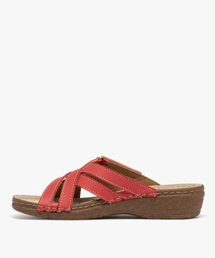 Mules confort à brides croisées scratch et talon compensé femme vue3 - G'FLEX GEMO FOR GOOD - GEMO