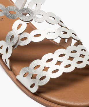Sandales femme unies oeillets fantaisie avec bride élastique vue6 - GEMO (CASUAL) - GEMO