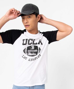 Tee-shirt homme à manches courtes contrastantes - Ucla vue2 - UCLA - GEMO