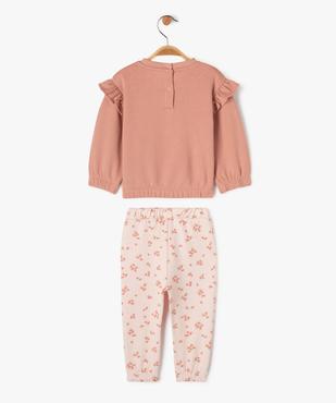 Ensemble 2 pièces sweat et pantalon en molleton bébé fille vue4 - GEMO(BEBE DEBT) - GEMO