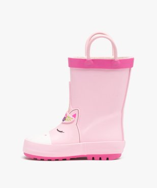 Bottes de pluie bébé fille à anses motif licorne  vue3 - GEMO (ENFANT) - GEMO