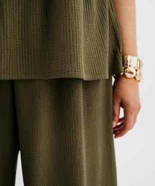 Pantalon fluide en maille gaufrée femme grande taille vue2 - GEMO 4G GT - GEMO