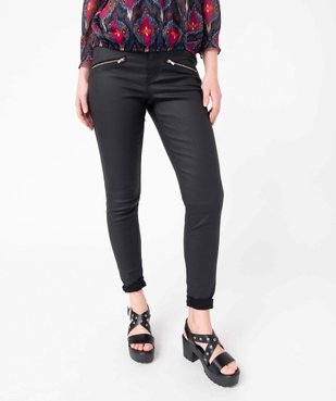 Pantalon femme en toile enduite coupe Skinny vue1 - GEMO 4G FEMME - GEMO