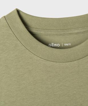 Tee-shirt manches courtes en jersey de coton garçon vue3 - GEMO (JUNIOR) - GEMO