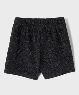 Short en maille extensible gaufrée et pailletée fille vue3 - GEMO (ENFANT) - GEMO