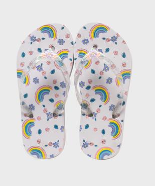 Tongs imprimées à entredoigt pailleté fille vue1 - GEMO (PLAGE) - GEMO